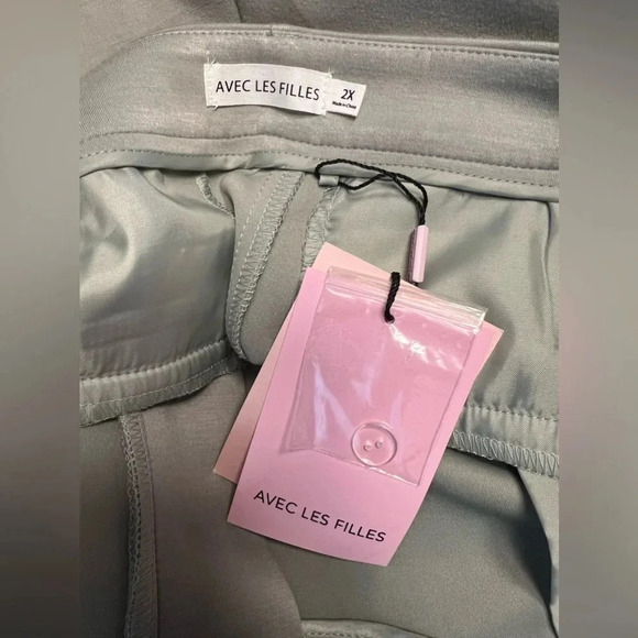 Avec Les Filles NWT Trousers. Size XXL. Anthropologie. Light green/green gray. - Picture 2 of 8